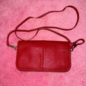 Joy Susan Red Cross body Mia multi pocket bag